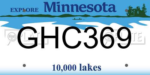 GHC369 Minnesota License Plate