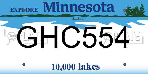 GHC554 Minnesota License Plate
