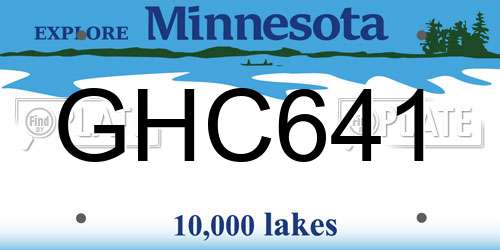 GHC641 Minnesota License Plate