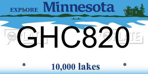 GHC820 Minnesota License Plate