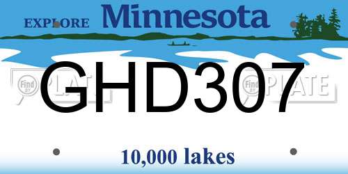 GHD307 Minnesota License Plate