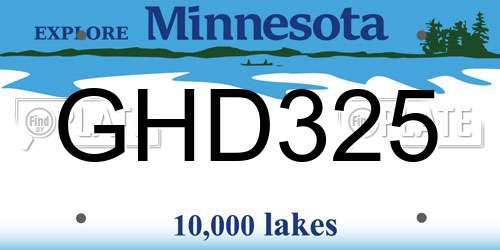 GHD325 Minnesota License Plate