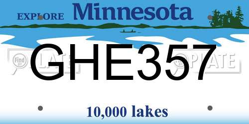 GHE357 Minnesota License Plate