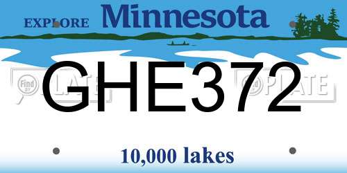 GHE372 Minnesota License Plate