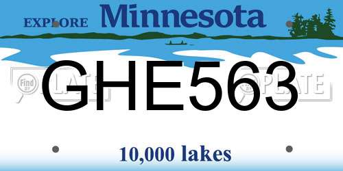 GHE563 Minnesota License Plate
