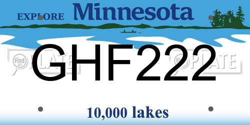 GHF222 Minnesota License Plate