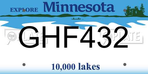 GHF432 Minnesota License Plate