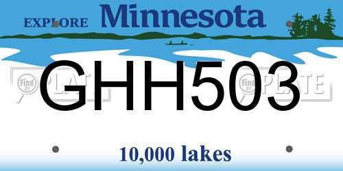 GHH503 Minnesota License Plate