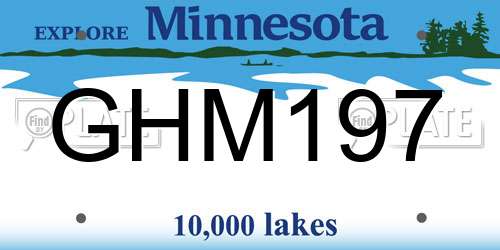 GHM197 Minnesota License Plate