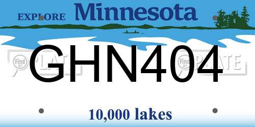 GHN404 Minnesota License Plate