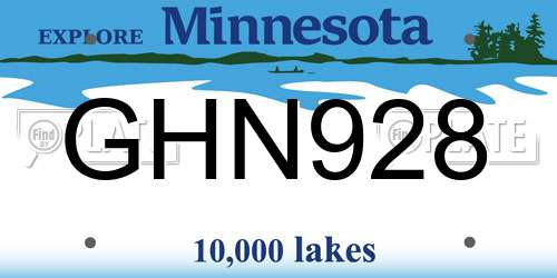 GHN928 Minnesota License Plate