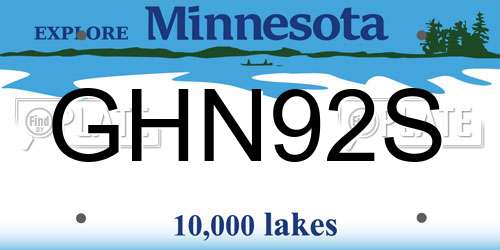 GHN92S Minnesota License Plate
