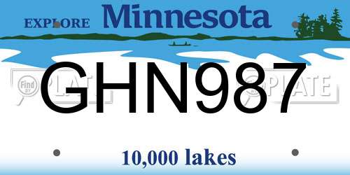 GHN987 Minnesota License Plate