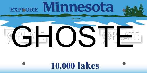 GHOSTE Minnesota License Plate