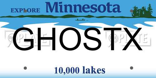 GHOSTX Minnesota License Plate