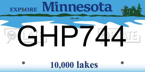 GHP744 Minnesota License Plate