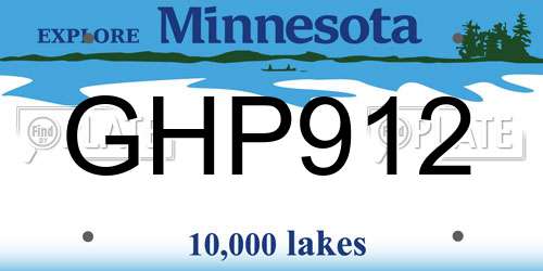 GHP912 Minnesota License Plate