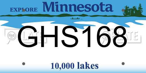 GHS168 Minnesota License Plate