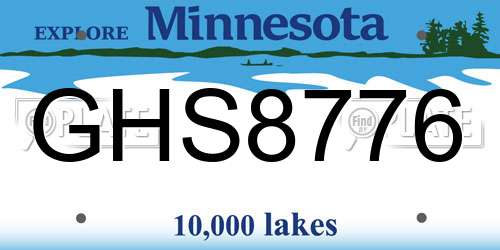 GHS8776 Minnesota License Plate