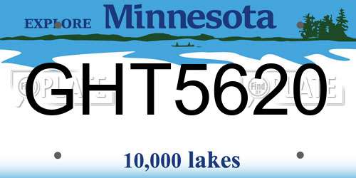 GHT5620 Minnesota License Plate