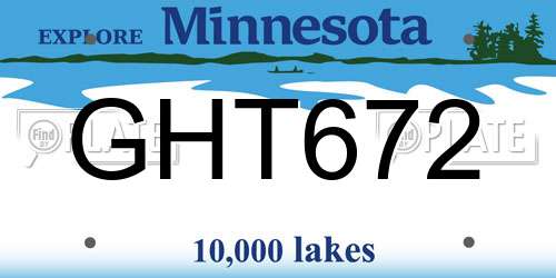 GHT672 Minnesota License Plate