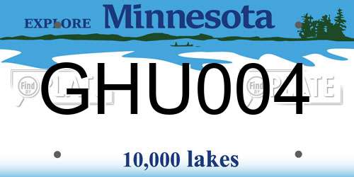 GHU004 Minnesota License Plate