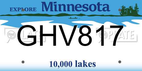 GHV817 Minnesota License Plate