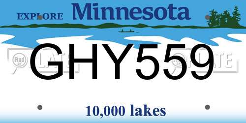 GHY559 Minnesota License Plate