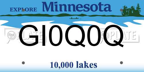 GI0Q0Q Minnesota License Plate