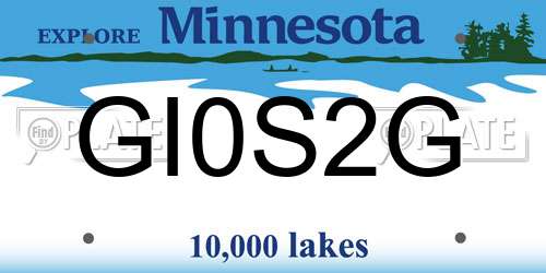 GI0S2G Minnesota License Plate
