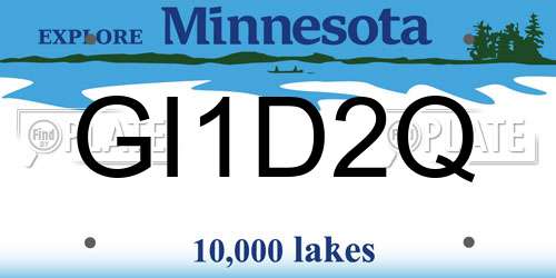 GI1D2Q Minnesota License Plate