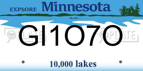 GI1O7O Minnesota License Plate