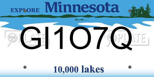 GI1O7Q Minnesota License Plate