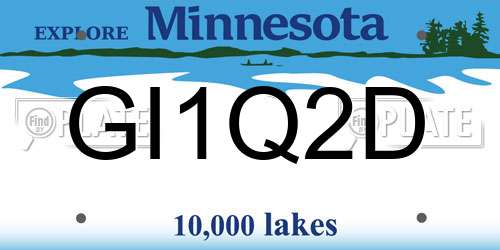 GI1Q2D Minnesota License Plate