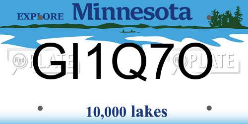 GI1Q7O Minnesota License Plate