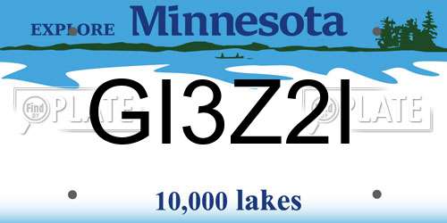 GI3Z2I Minnesota License Plate