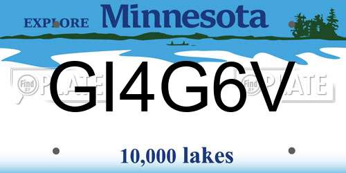 GI4G6V Minnesota License Plate