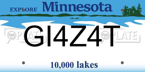 GI4Z4T Minnesota License Plate