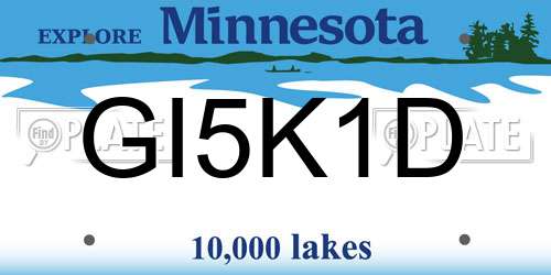 GI5K1D Minnesota License Plate