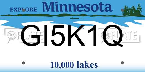 GI5K1Q Minnesota License Plate