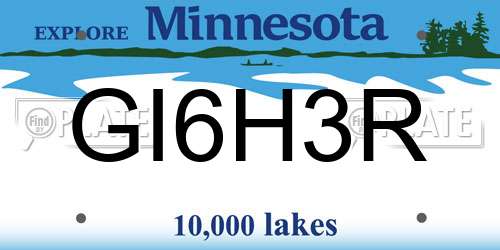 GI6H3R Minnesota License Plate