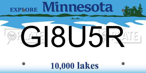 GI8U5R Minnesota License Plate