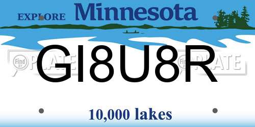 GI8U8R Minnesota License Plate