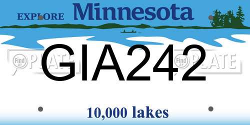 GIA242 Minnesota License Plate