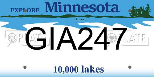 GIA247 Minnesota License Plate