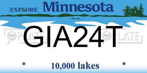 GIA24T Minnesota License Plate