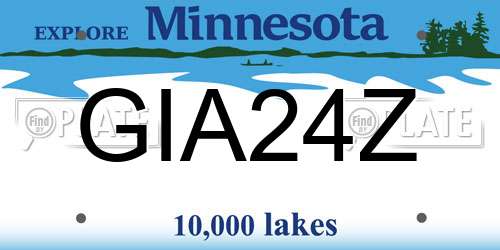 GIA24Z Minnesota License Plate
