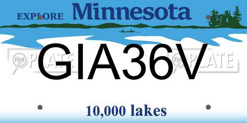 GIA36V Minnesota License Plate