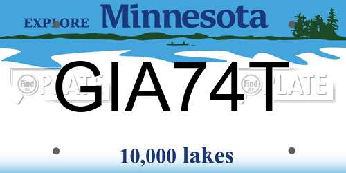 GIA74T Minnesota License Plate