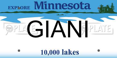 GIANI Minnesota License Plate